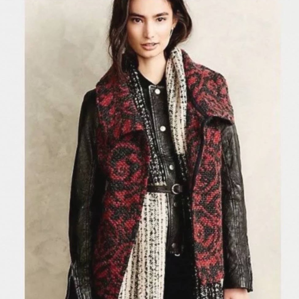 NWT Anthropologie Dolan Left Coast Black & Red Vest Size M
